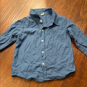 Blue Kids SHEIN Button-Up Shirt